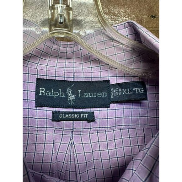 Ralph Lauren Men's Classic Fit Purple Short Sleeve Button Up Size X-Large - Picture 2 of 4